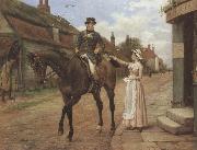 George goodwin kilburne Collecting the Post (mk37) oil on canvas